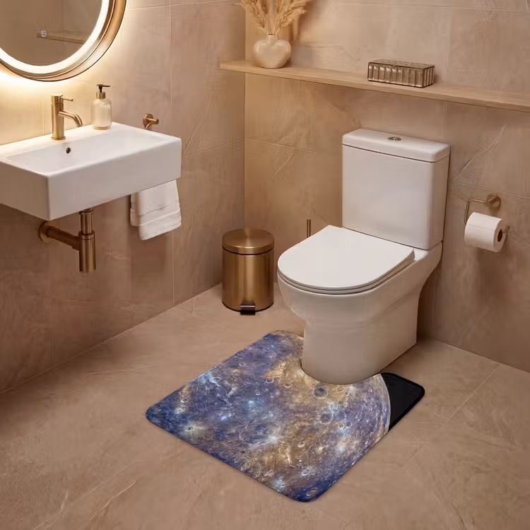 WC Mat - Planeet - Kraters - Ruimte - Planeet - Kraters - Ruimte WCmat U-uitsnede middel
