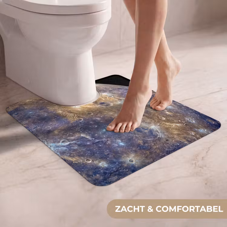 WC Mat - Planeet - Kraters - Ruimte - Planeet - Kraters - Ruimte WCmat U-uitsnede middel