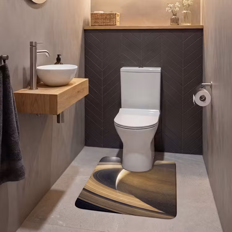 WC Mat - Planeet - Ringen - Ruimte - Planeet - Ringen - Ruimte WCmat U-uitsnede middel