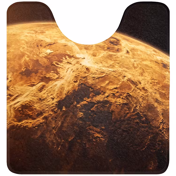 WC Mat - Planeet - Ruimte - Oranje - Planeet - Ruimte - Oranje WCmat U-uitsnede middel
