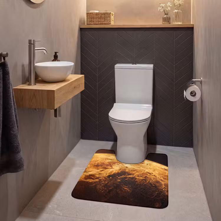WC Mat - Planeet - Ruimte - Oranje - Planeet - Ruimte - Oranje WCmat U-uitsnede middel
