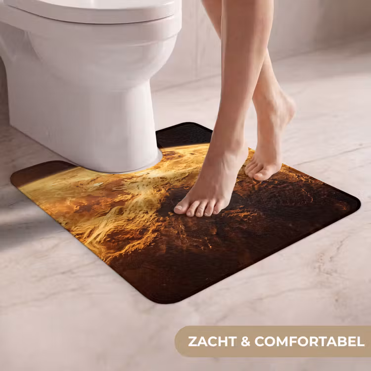 WC Mat - Planeet - Ruimte - Oranje - Planeet - Ruimte - Oranje WCmat U-uitsnede middel