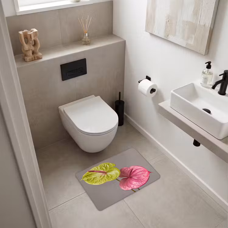 Planten - Anthurium - Groen - Roze WCmat klein -sfeer1