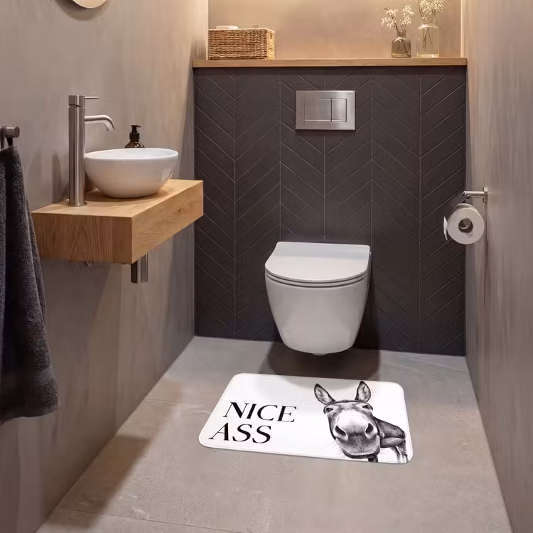 Quote - Ezel - Dieren - Nice ass - Spreuken WCmat klein -sfeer2