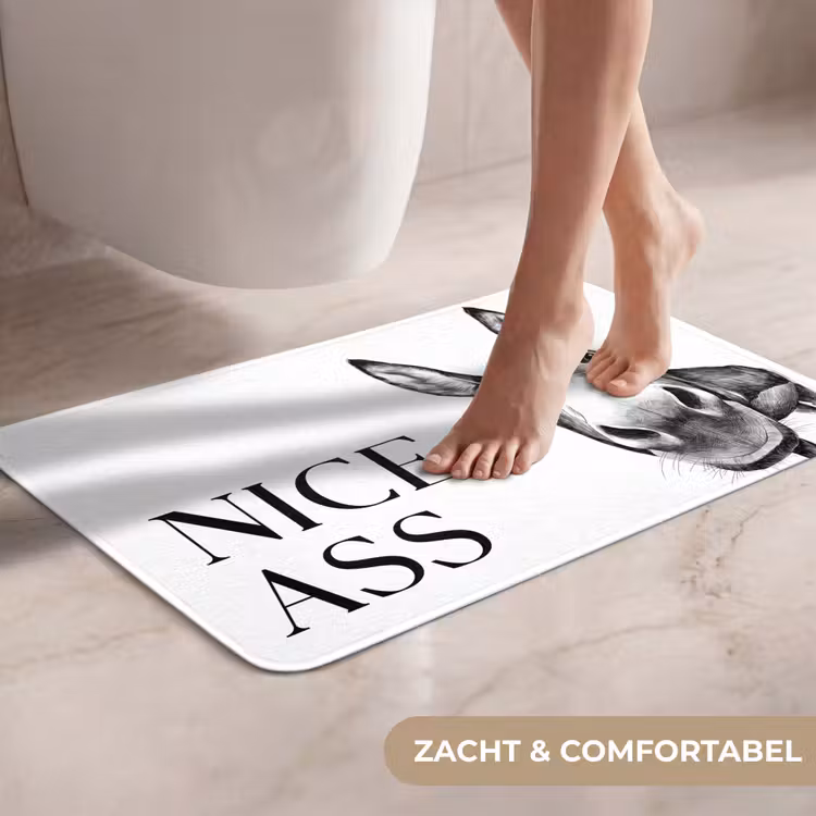 Quote - Ezel - Dieren - Nice ass - Spreuken WCmat klein -USP_ZachtNL