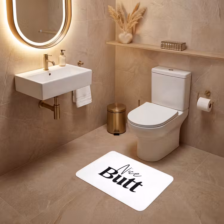Quote - Nice butt - Wit - Spreuken WCmat klein -sfeer3