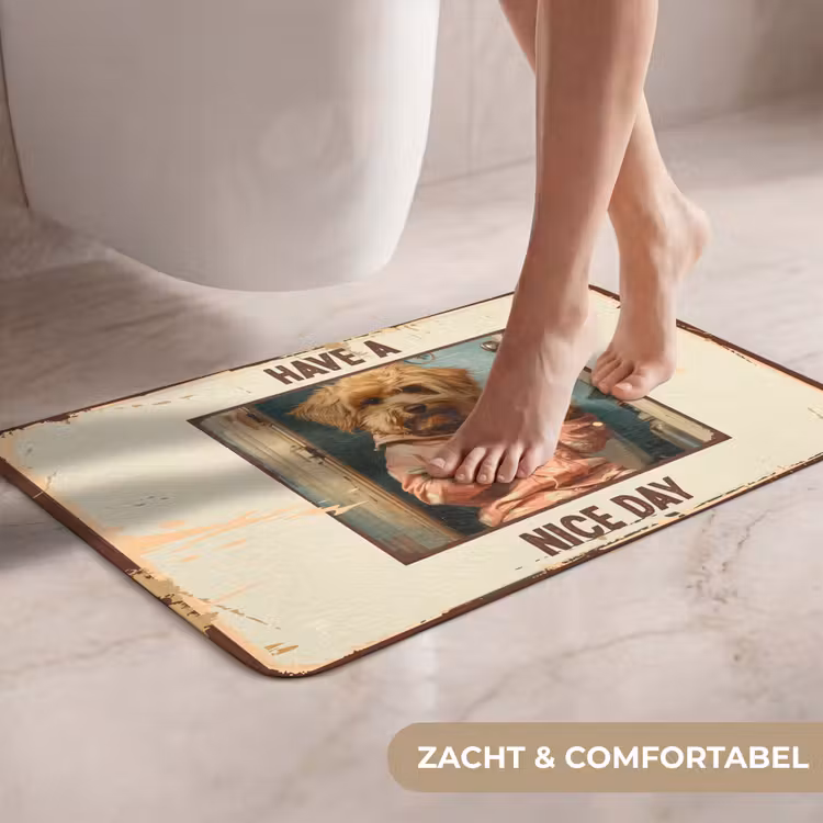 Quotes - Hond - Have a nice day - Vintage - Spreuk WCmat klein -USP_ZachtNL