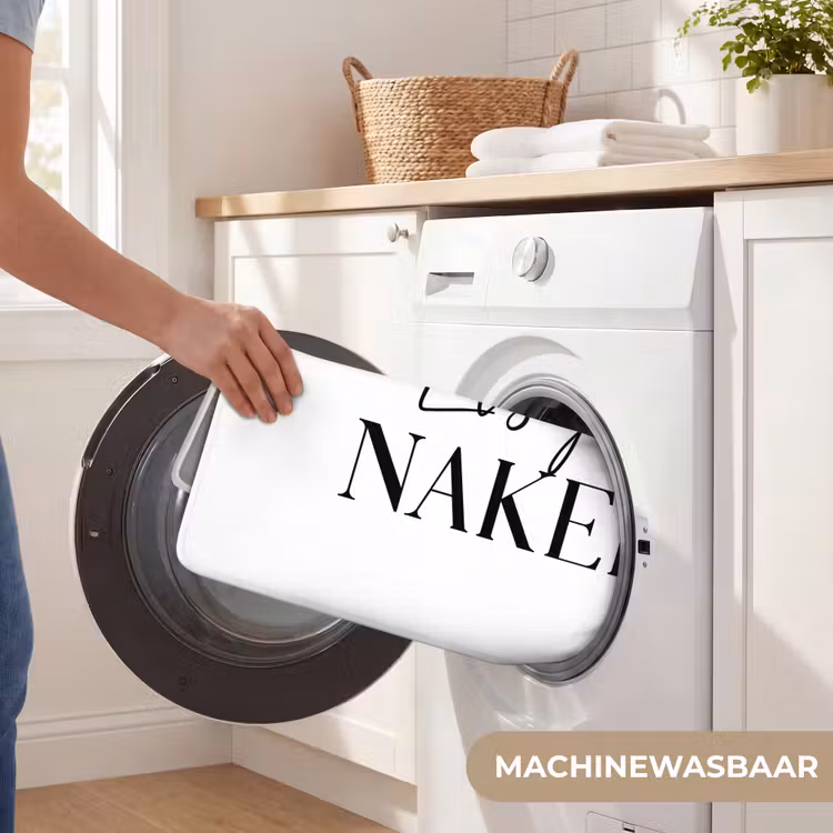 Quotes - Let's get naked - Wit - Spreuk WCmat middel -USP_WasbaarNL