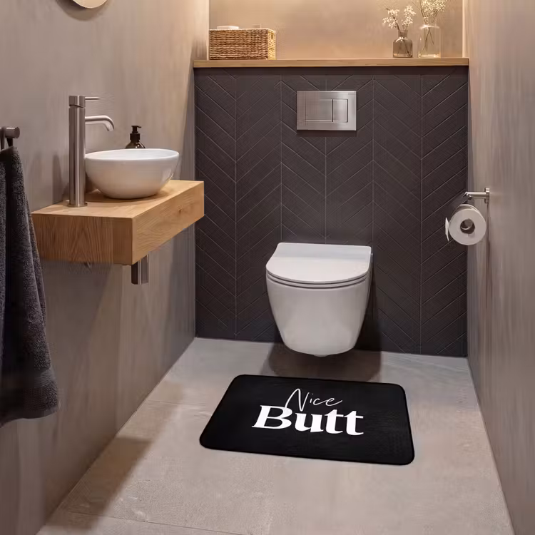 Quotes - Nice butt - Zwart - Spreuken WCmat klein -sfeer2