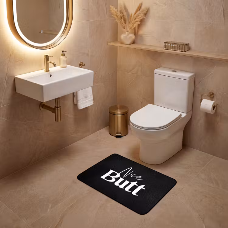 Quotes - Nice butt - Zwart - Spreuken WCmat klein -sfeer3