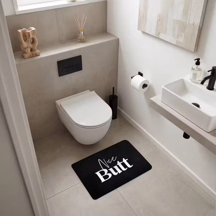 Quotes - Nice butt - Zwart - Spreuken WCmat klein -sfeer1