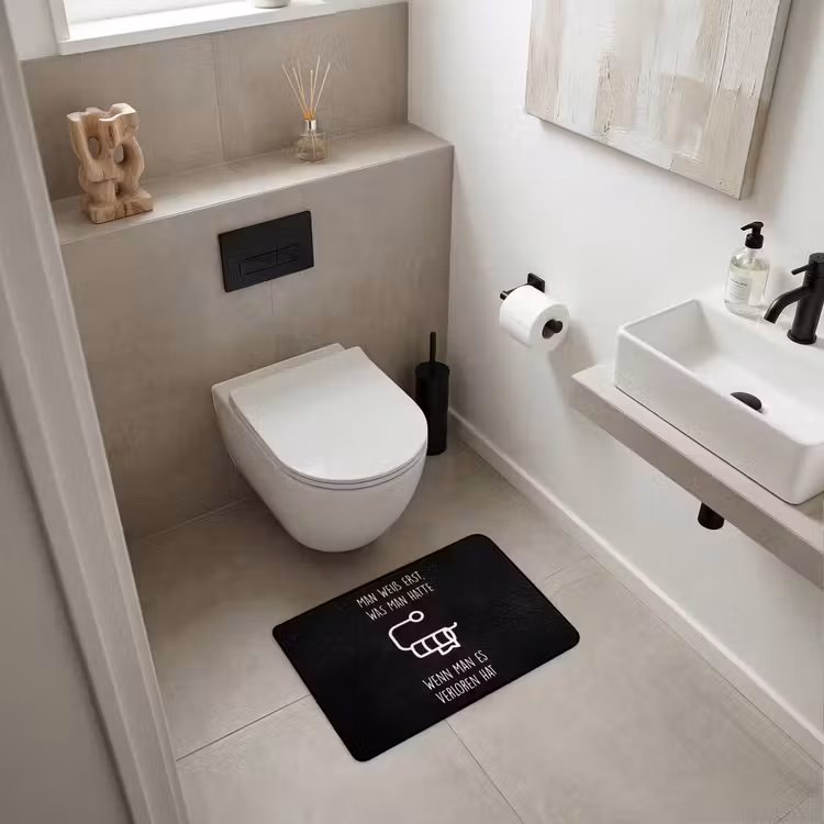 Quotes - WC papier - Zwart - Humor WCmat klein -sfeer1