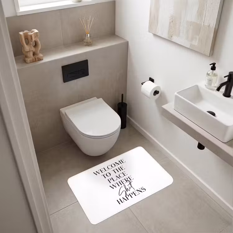 Quotes - Welcome to the place where shit happens - Wit - Humor WCmat middel -sfeer1