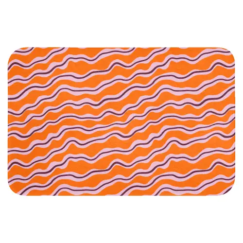 Retro - Golvend - Oranje WCmat klein 1009 -3d