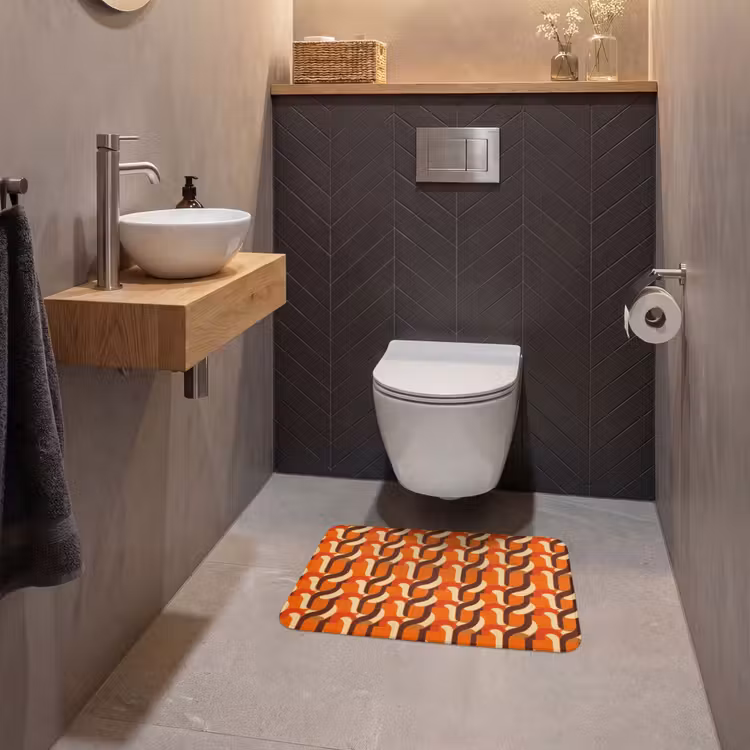 Retro - Modern - Kleurrijk WCmat klein 1009 -sfeer2