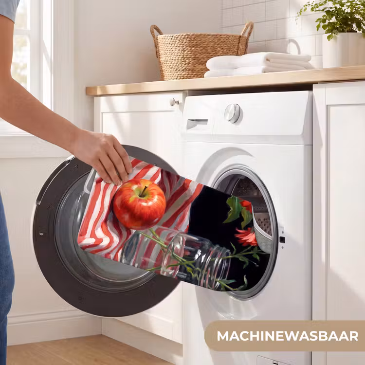 WC Mat - Rode bloemen - Vaas - Rode bloemen - Vaas WCmat U-uitsnede middel