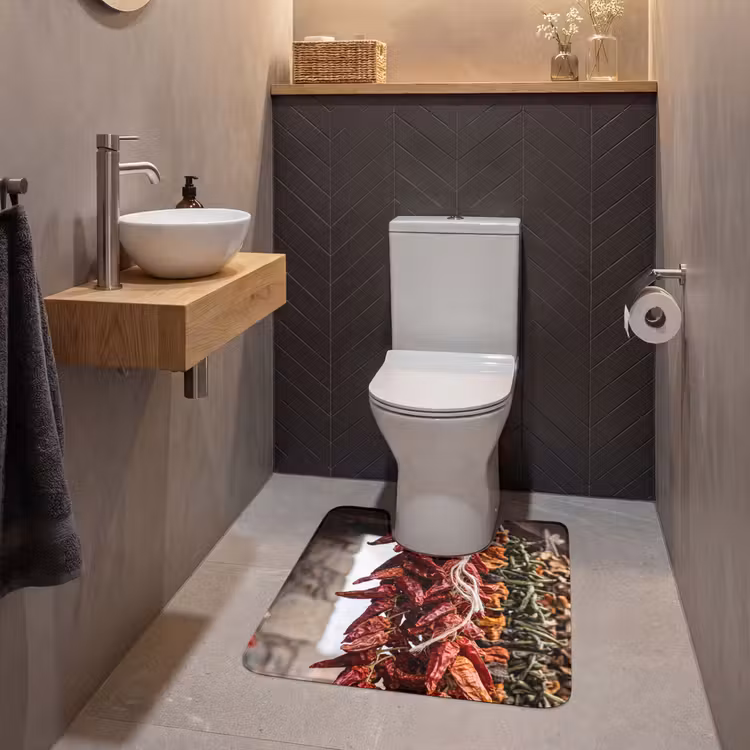 WC Mat - Rode pepers - Eten - Rode pepers - Eten WCmat U-uitsnede middel