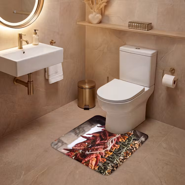 WC Mat - Rode pepers - Eten - Rode pepers - Eten WCmat U-uitsnede middel