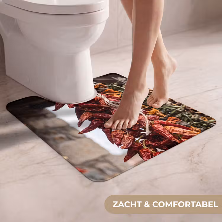 WC Mat - Rode pepers - Eten - Rode pepers - Eten WCmat U-uitsnede middel