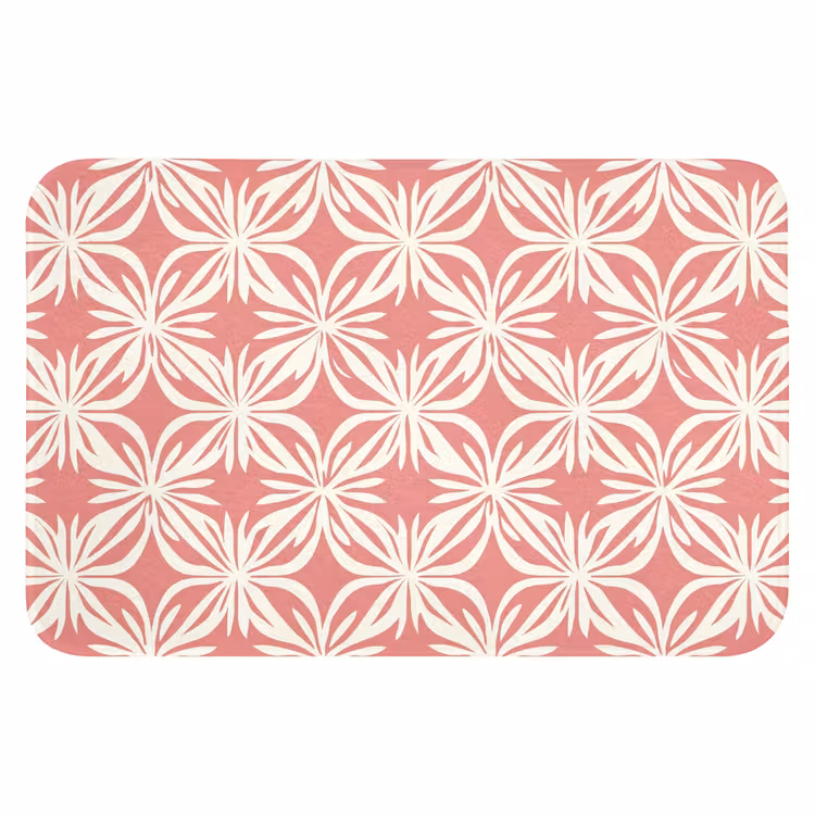 Roze - Bloemenmotief - Wit - Modern WCmat klein 1009 -3d