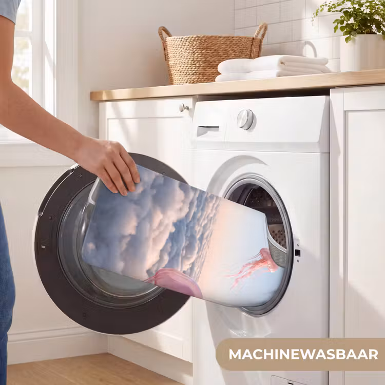 WC Mat - Roze dier - Wolken - Roze dier - Wolken WCmat U-uitsnede middel
