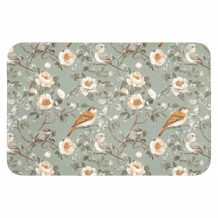 Roze - Vogels - Kleurrijk WCmat klein 1009 -3d