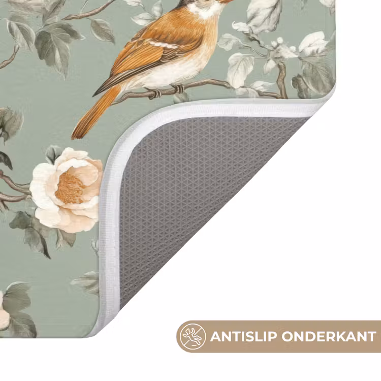 Roze - Vogels - Kleurrijk WCmat klein 1009 -USP_AntislipNL