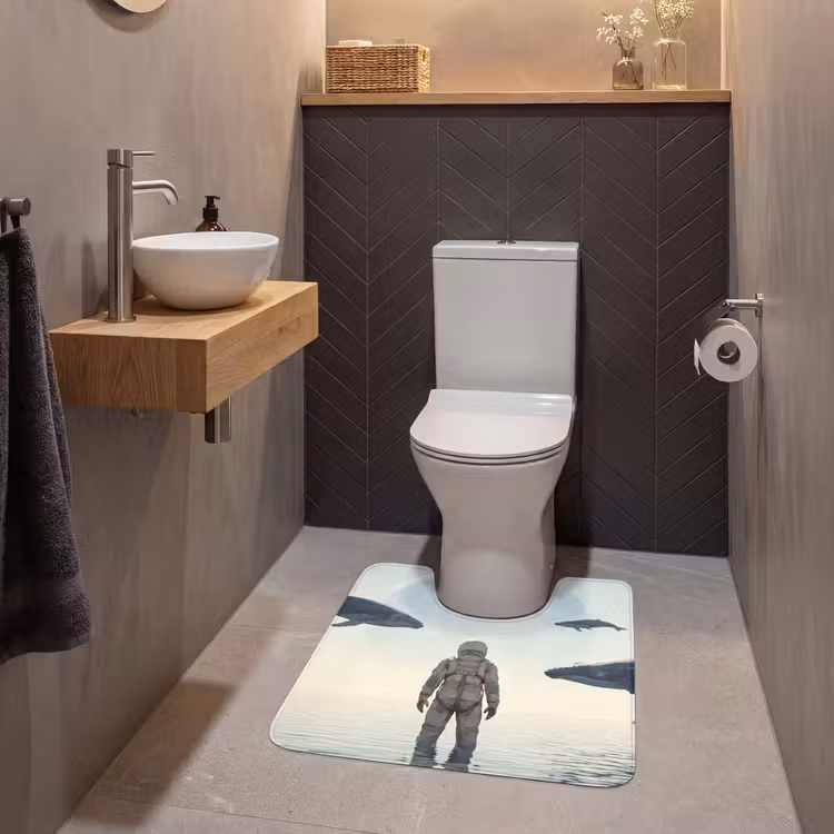 WC Mat - Ruimtevaarder - Walvis - Fantasie - Ruimtevaarder - Walvis - Fantasie WCmat U-uitsnede middel