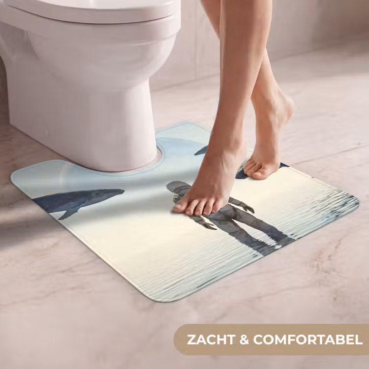 WC Mat - Ruimtevaarder - Walvis - Fantasie - Ruimtevaarder - Walvis - Fantasie WCmat U-uitsnede middel