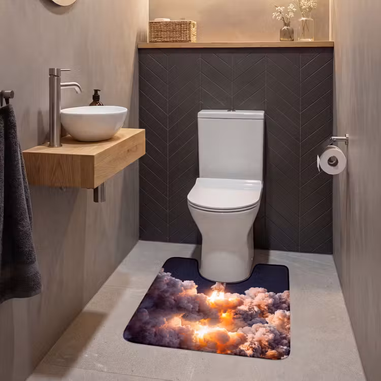 WC Mat - Ruimtevaartuig - Lancering - Sterren - Ruimtevaartuig - Lancering - Sterren WCmat U-uitsnede middel