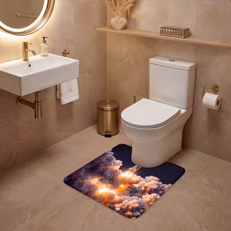 WC Mat - Ruimtevaartuig - Lancering - Sterren - Ruimtevaartuig - Lancering - Sterren WCmat U-uitsnede middel