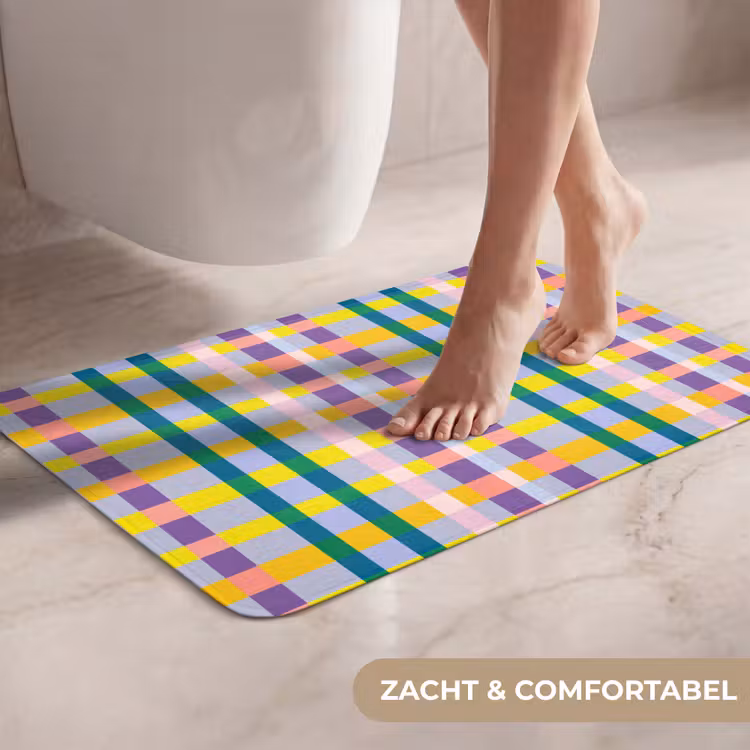 Ruit - Patroon - Kleurrijk WCmat klein 1009 -USP_ZachtNL