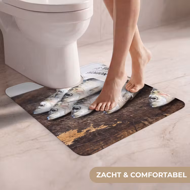 WC Mat - Sardientje - krant - snijplank - Sardientje - krant - snijplank WCmat U-uitsnede middel