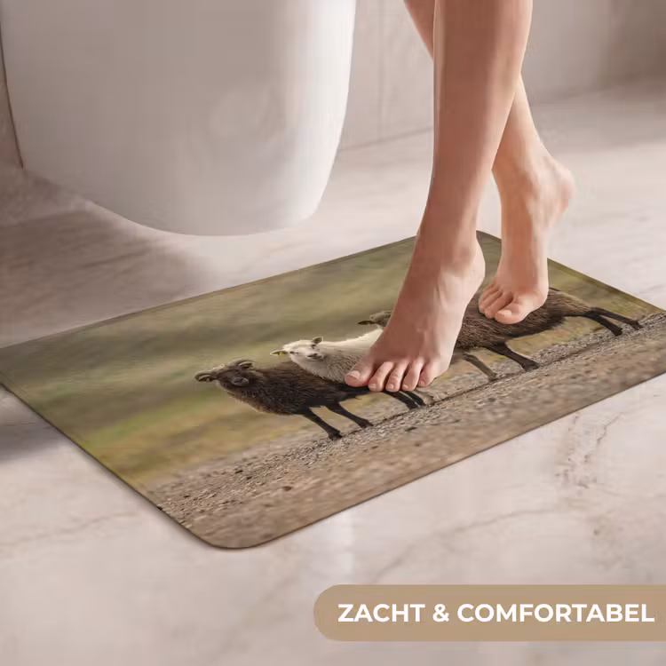 Schapen - Bruin - Wit - Grindpad WCmat klein -USP_ZachtNL