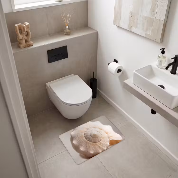 Schelp - Detail - Beige WCmat klein -sfeer1