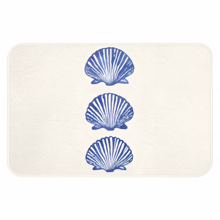 Schelpen - Blauw - Patroon WCmat klein -3d