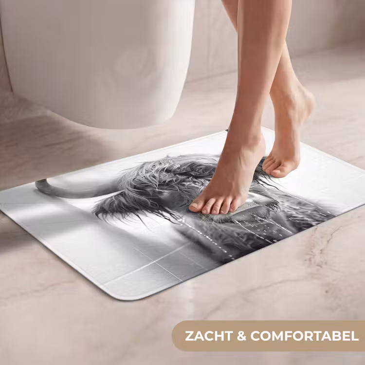 Schotse Hooglander - Dier - Douche - Humor WCmat klein -USP_ZachtNL