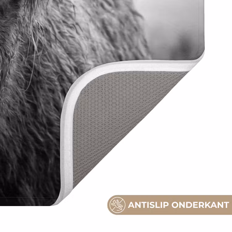 Schotse hooglander - Zwart - Wit - Gras WCmat klein -USP_AntislipNL