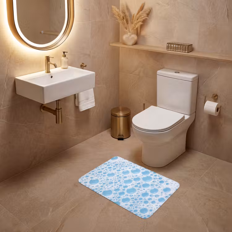 Schuim - Bubbels - Blauw WCmat klein -sfeer3