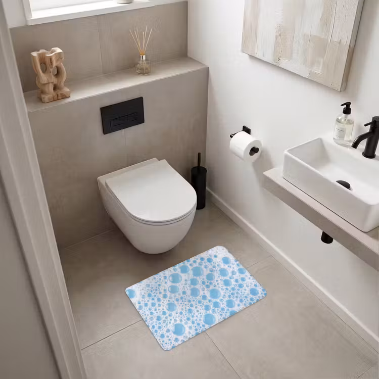 Schuim - Bubbels - Blauw WCmat klein -sfeer1