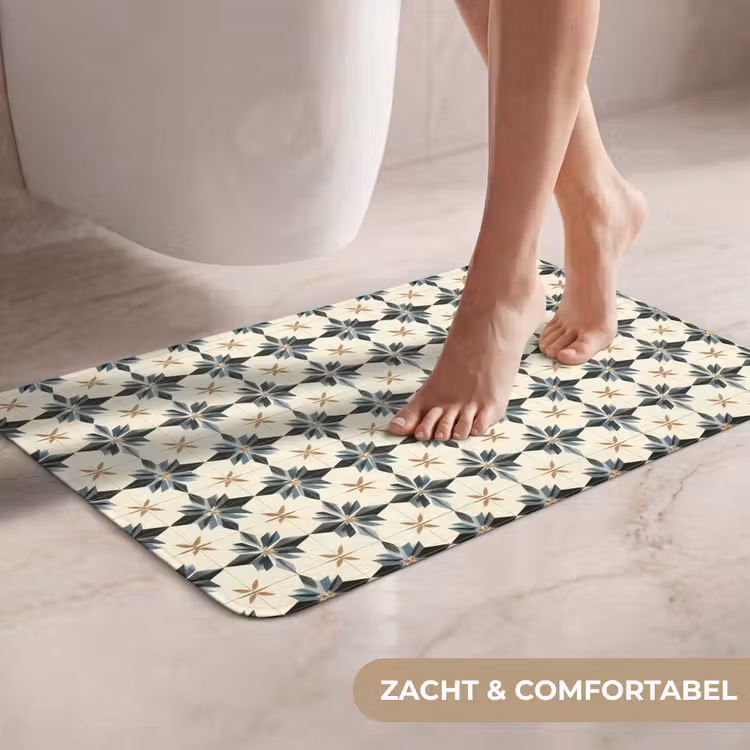 Sierlijk - Ornament - Blauw WCmat klein 1009 -USP_ZachtNL