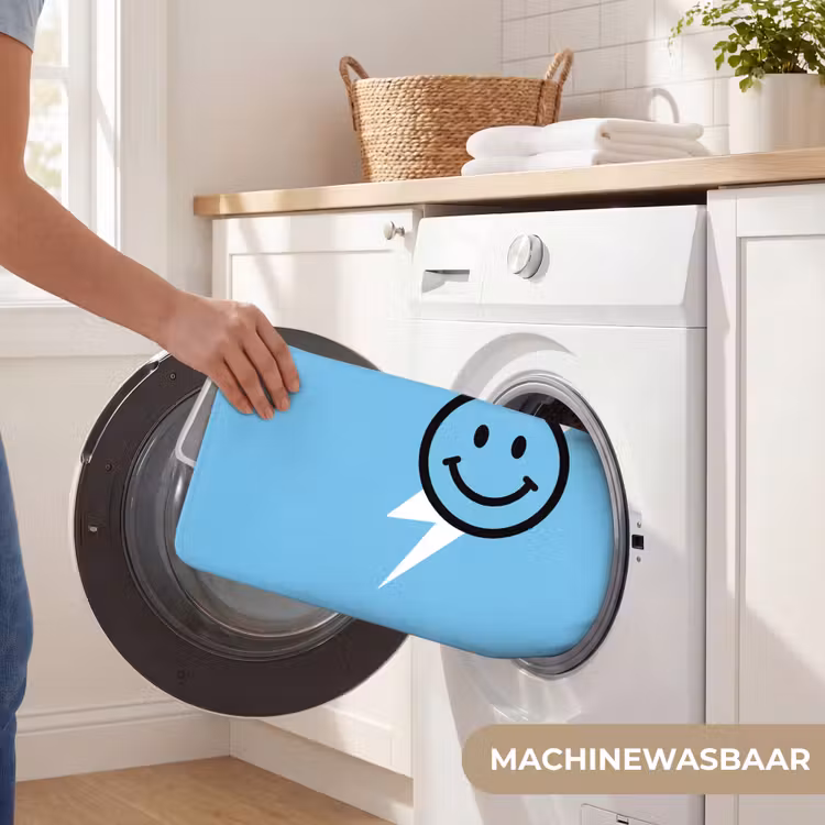 Smiley - Blauw - Bliksem WCmat klein -USP_WasbaarNL