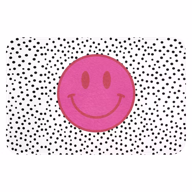 Smiley - Roze - Stippen WCmat klein -3d