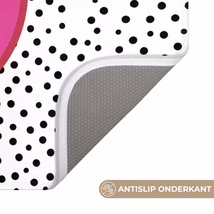 Smiley - Roze - Stippen WCmat klein -USP_AntislipNL