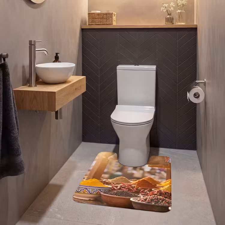 WC Mat - Specerijen - Markt - Kleurrijk - Specerijen - Markt - Kleurrijk WCmat U-uitsnede middel