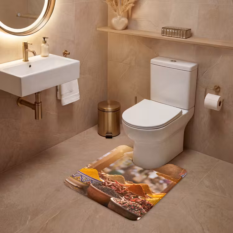 WC Mat - Specerijen - Markt - Kleurrijk - Specerijen - Markt - Kleurrijk WCmat U-uitsnede middel