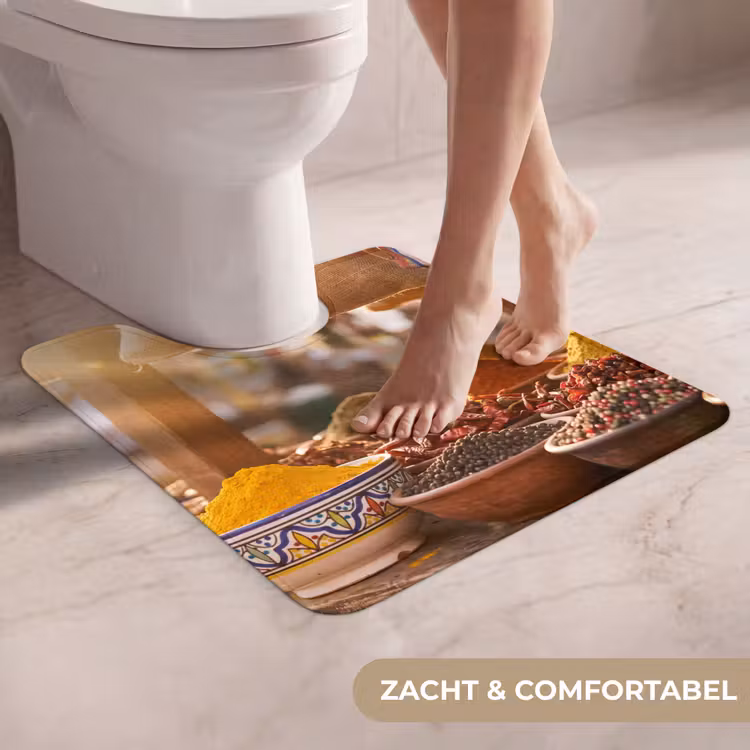 WC Mat - Specerijen - Markt - Kleurrijk - Specerijen - Markt - Kleurrijk WCmat U-uitsnede middel