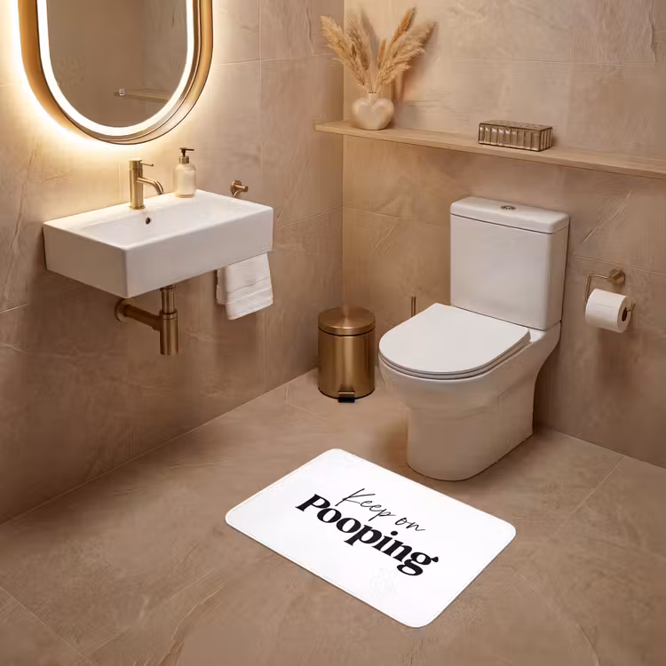 Spreuken - Keep on pooping - Wit - Quotes WCmat klein -sfeer3