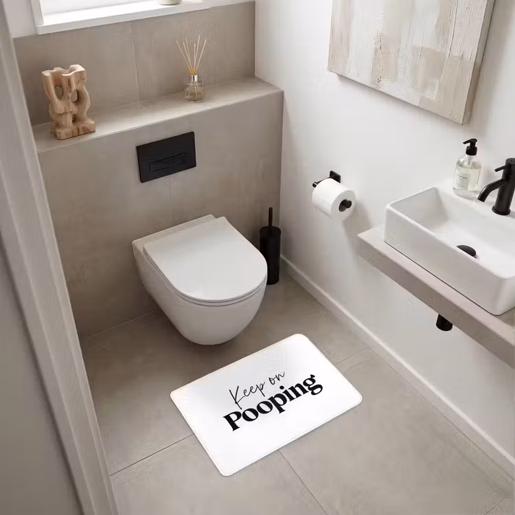 Spreuken - Keep on pooping - Wit - Quotes WCmat klein -sfeer1