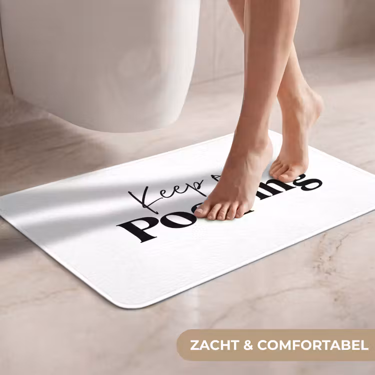 Spreuken - Keep on pooping - Wit - Quotes WCmat klein -USP_ZachtNL